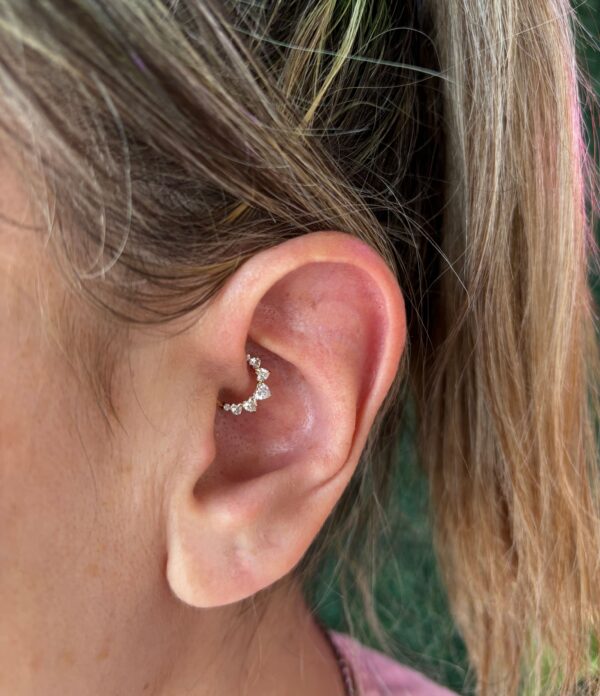 Daith Corazones cristal gold